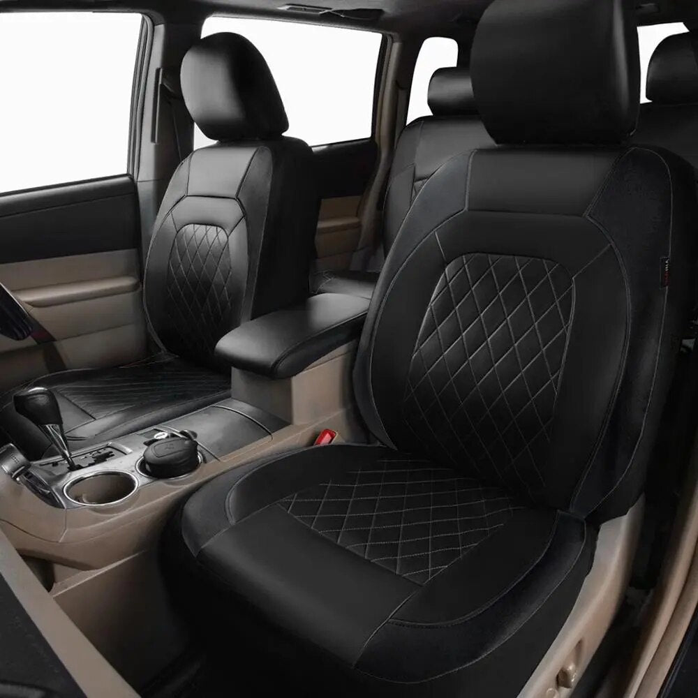 Car Seat Cover Set Breathable PU Leather Vehicle Seat Cushion Full Surround Cover for Car Full Protection Pad Fit 5-Seat Auto