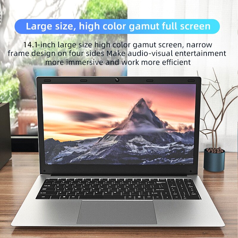 New 14.1 Inch FHD Laptop Cheap Student Notebook 6GB Ram Intel Celeron N3350 512GB EMMC+HDD With Windows10 USB3.0 HDMI Bluetooth