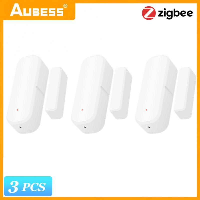 10PCS Aubess Tuya Zigbee Door Sensor Smart Automation Window Magnetic Detectors Security Protection Monitor Alexa Google Home