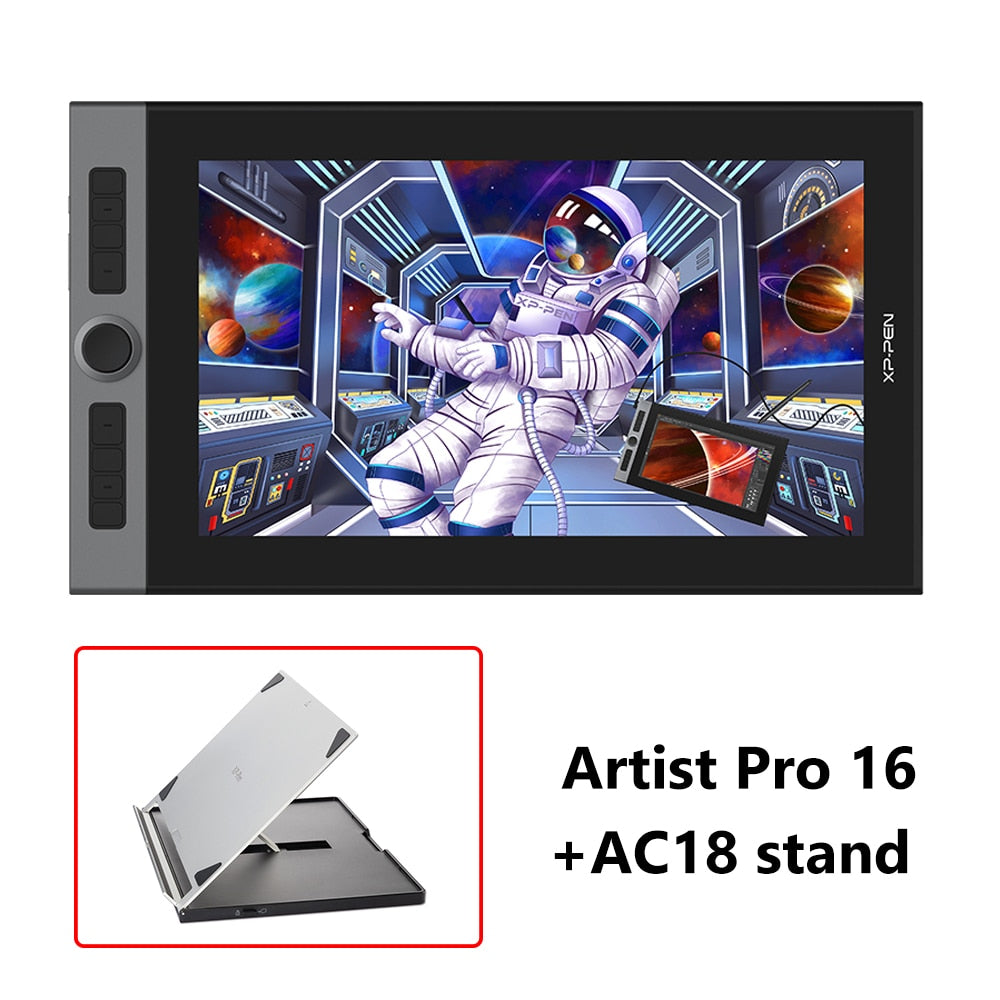 XPPen Artist Pro 16 Graphic Tablet Monitor with X3 Smart Chip Pen Tablet Drawing Monitor 15.6 Inch 133% sRGB for Windows Mac