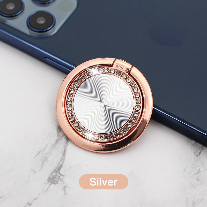 Luxury 360 Degree Universal Finger Ring Phone Holder Smartphone Magnet Metal Spin Rotatable Socket for Magnetic Smartphone Stand