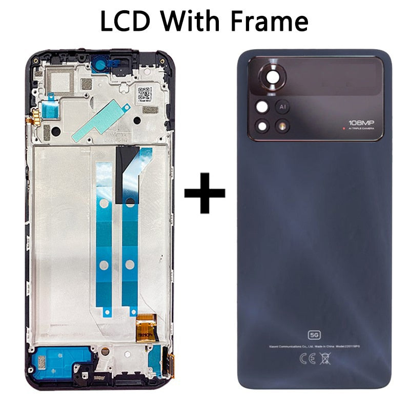 100% Test For Xiaomi Poco X4 Pro 5G 2201116PG LCD With Touch Screen Digitizer Assembly For Poco X4Pro 5G LCD Replacement Parts