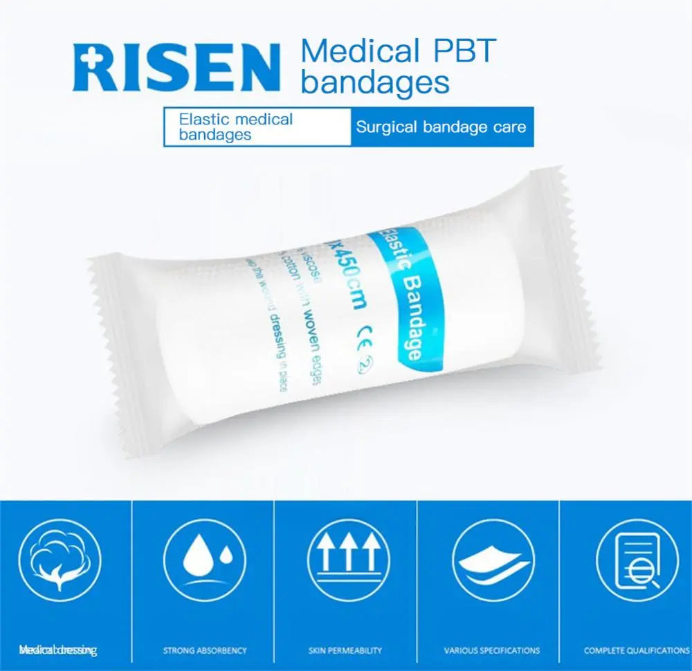 lastic Bandage Skin Friendly Breathable First Aid Kit Cotton PBT Gauze Wound Dressing Medical Nursing Emergency First Aid Tool