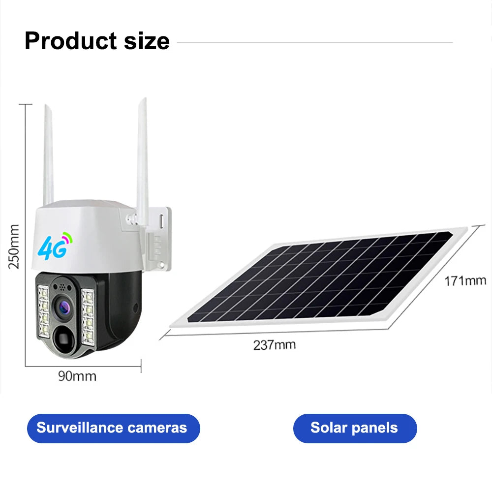 Saikiot V380 Pro 4G WIFI Solar Powered Camera Home Security WIFI Solar Camera Rechargeable Outdoor Waterproof V380 Solar Camera