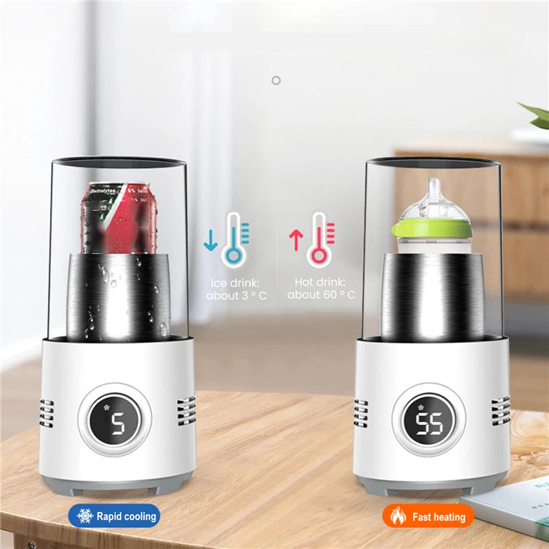 2 in 1 Fast Cooling Cup Heater Cup Portable Electric Cooler Cans Beverage Coffee Milk Warmer Drinks Holder Warmer Mug Cooler Cup