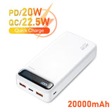 Power Bank 20000mAh Portable Charger External Battery QC PD 3.0 Fast Charging Powerbank 20000 mAh For iPhone 13 Xiaomi Samsung