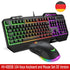 HAVIT KB558 Wired Gaming Keyboard Mouse Kit RGB Backlight 104 Keys with Wrist Rest US UK German Layout Keyboard For PC Laptop