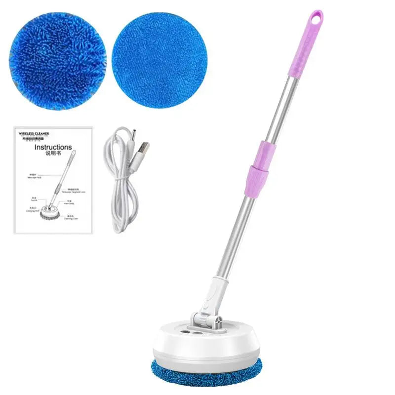 Electric Mop 180 Rotatable Round Broom Adjustable Super Absorbent Floor Cleaner Window Cleaning Tool For Hardwood Tile Bathroom