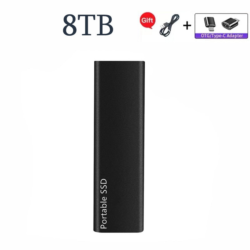 Portable SSD External Hard Drive 1TB High-speed Mobile Device Type-C interface Solid State Disk for Desktop/Laptop/Smartphone