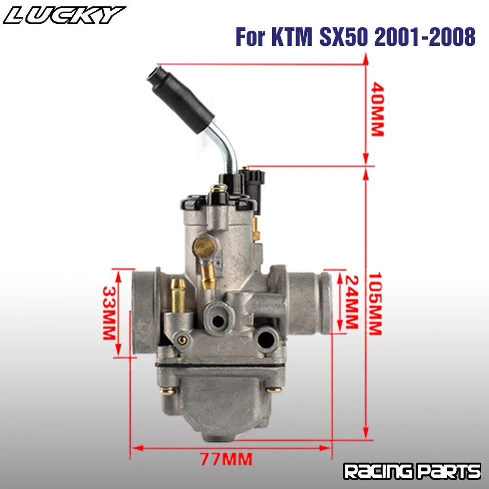 Motorcycle 19mm Carburetor For KTM SX 50 50cc SX50 50SX 2001-2008 Dirt Pit Bike Carb Parts Motorcycle Engine Accessories