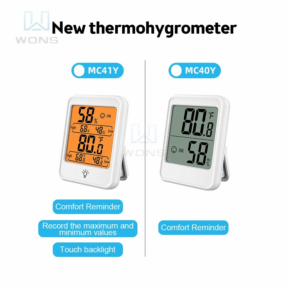 Digital Thermomether Hygrometer Room Thermometer Indoor Electronic Temperature Humidity Monitor Weather Station For Home