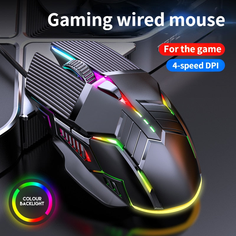 3200DPI Ergonomic Wired Gaming Mouse USB Mouse Gaming RGB Mause Gamer Mouse 6 Button LED Silent Mice for PC Laptop Computer