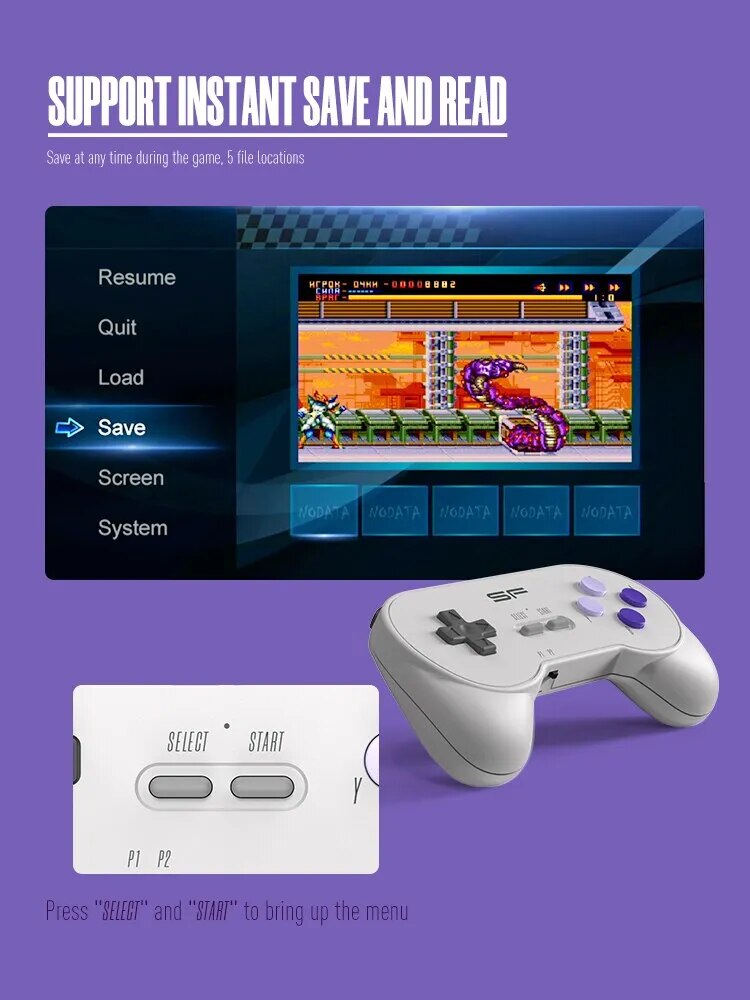 DATA FROG 16 Bit Retro Video Games For Super Classic SNES NES Built in TV Games Dendy Wireless Game Stick For SFC Drive