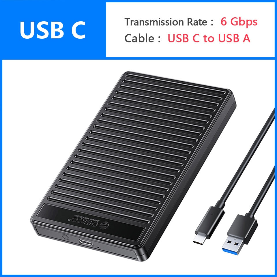 ORICO 2.5" SATA SSD External Case USB 3.0 HDD Hard Disk Drive Enclosure 2.5 inch HD Storage Box House Type C Cover For PC Laptop