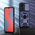 KEYSION Shockproof Armor Case for OPPO A78 5G Slide Camera Lens Protection Ring Stand Phone Back Cover for OPPO A58 5G A58X 5G