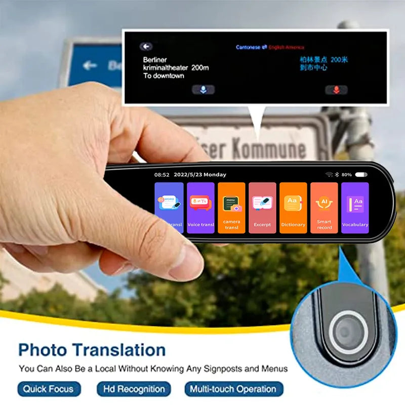 2023 Smart Voice Translator 134 Languages Offline WIFI Scan Translation Pen Scanning Translation Pen For Business Travel Abroad
