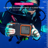 15M Bluetooth Diving Waterproof Case Housing Photo Video Taking Underwater Cover Case for iPhone Samsung Huawei Xiaomi Oneplus