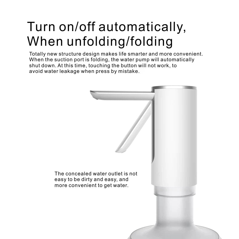 Xiaomi Drink Folding Water Dispenser Water Bottle Pump USB Charging Automatic Barrel Water Absorber Desktop Mineral Water Dispen