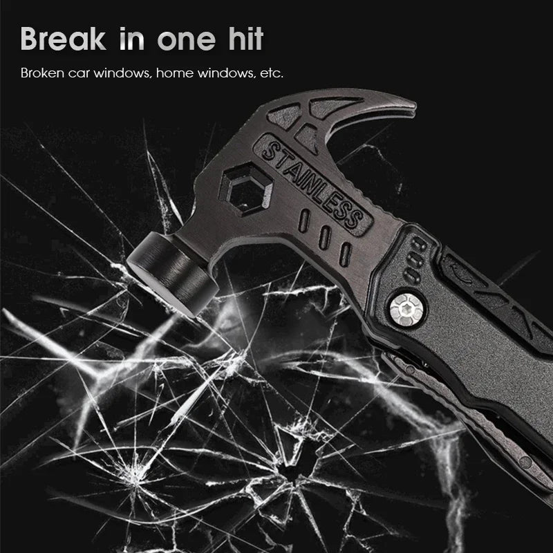 Portable Folding Hammer Small Axe Hammer Camping Pocket Knife Pliers Mini Multifunctional Hunting Camping Survival Outdoor Tool