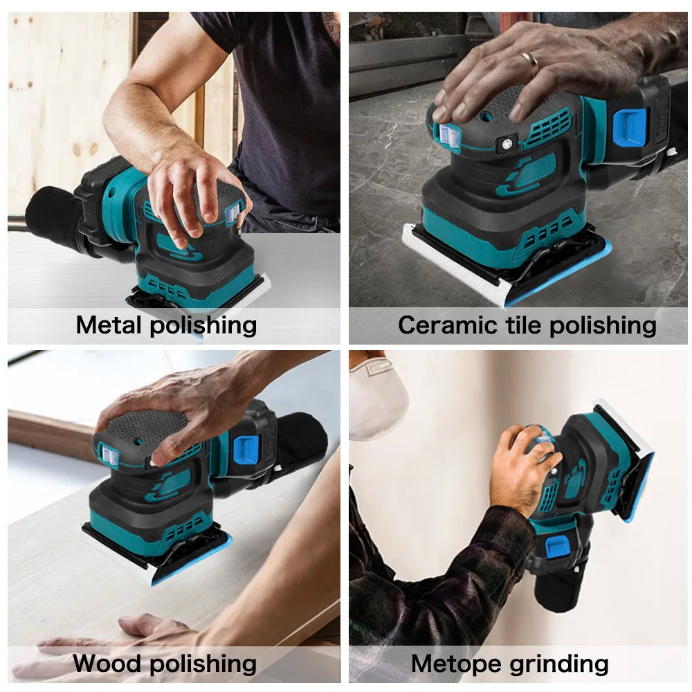 6 Speeds Electric Sander Polisher Tool Polishing Sheet Sander Machine Grinder for Car Paint Rust Removal for Makita 18V Battery