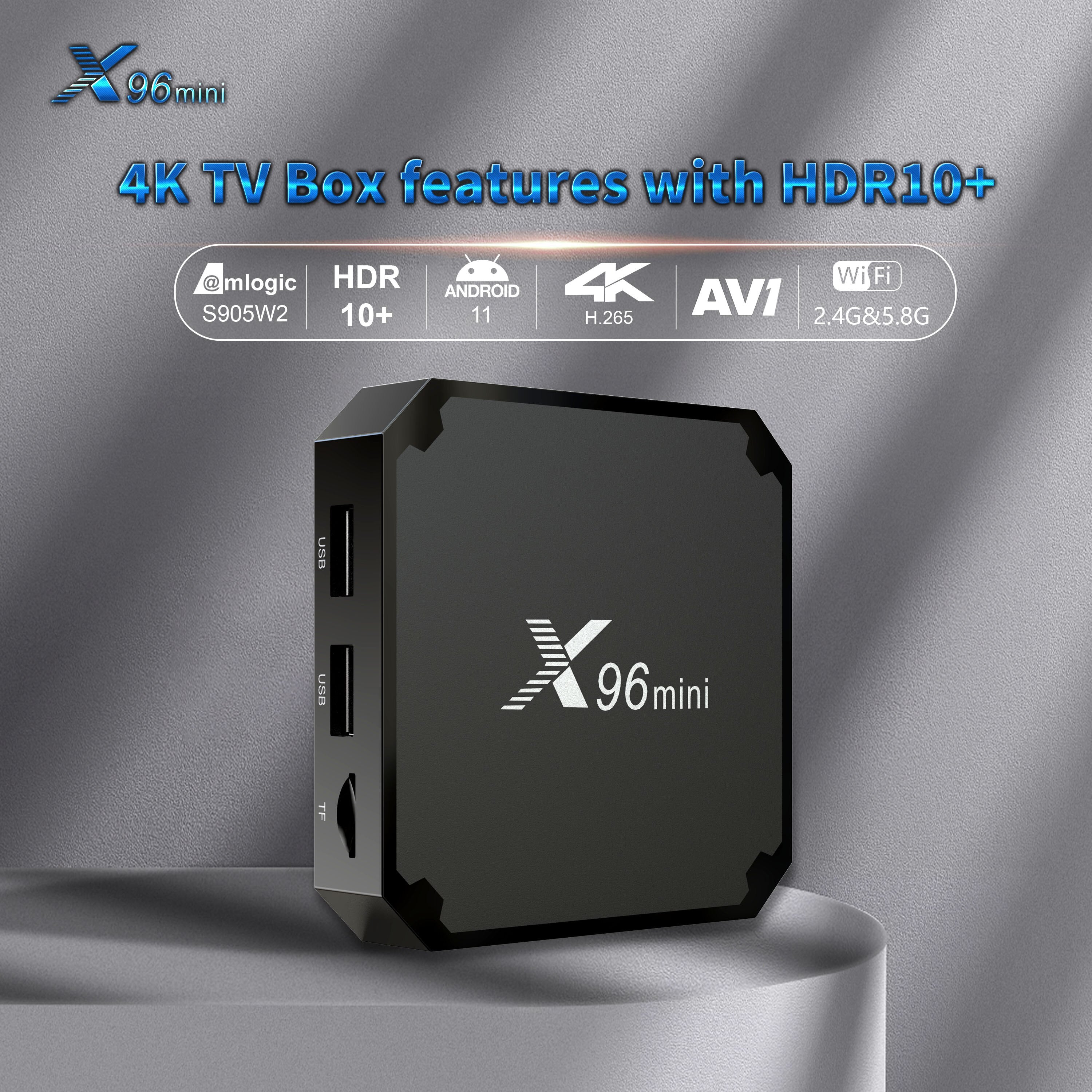 Original X96 Mini Smart TV Box Android 11.0 Amlogic S905W2 2GB 16GB /1GB 8GB AV1 2.4G 5G Wifi 4K HDR Media Player Set Top Box