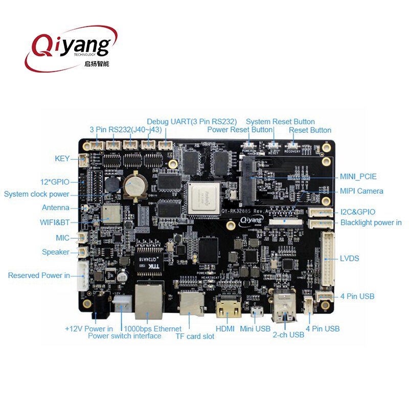 Good performance Rockchip RK3288 embedded android system motherboard evaluation board for multimedia advertisements machine