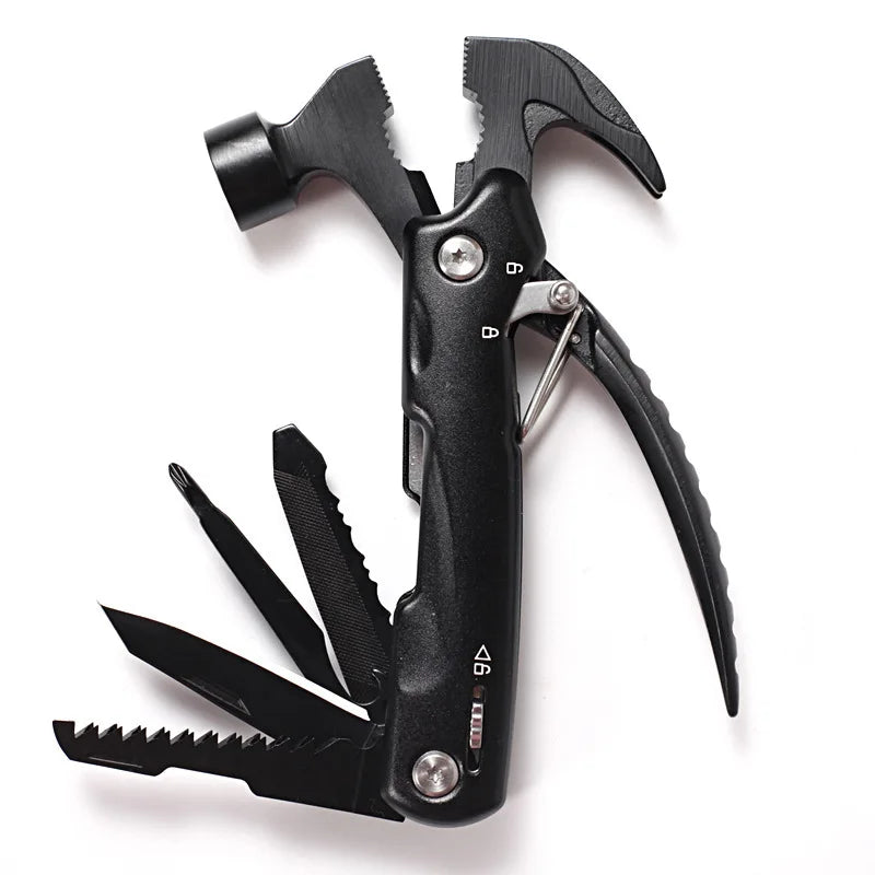 12 IN 1 Aluminum Handle Multi Function Pliers Axe Hammer Knife Saw File and Screwdriver In One