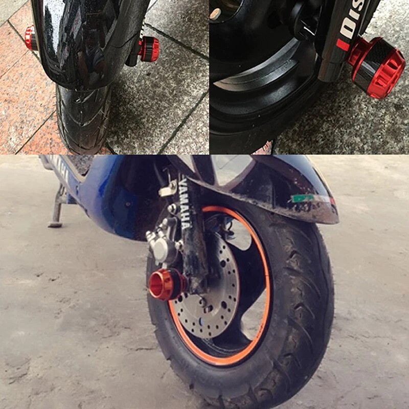 Universal Motorcycle Frame Slider Aluminum Alloy Front Fork Cup Falling Crush Protector Carbon Fiber for Motorbike Scooter