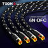 TODN 1 Pair rca cable 6N OFC  hifi 2rca to 2rca high-end audio cables for Amplifier DAC DAP male to male TV car stereo Mixer