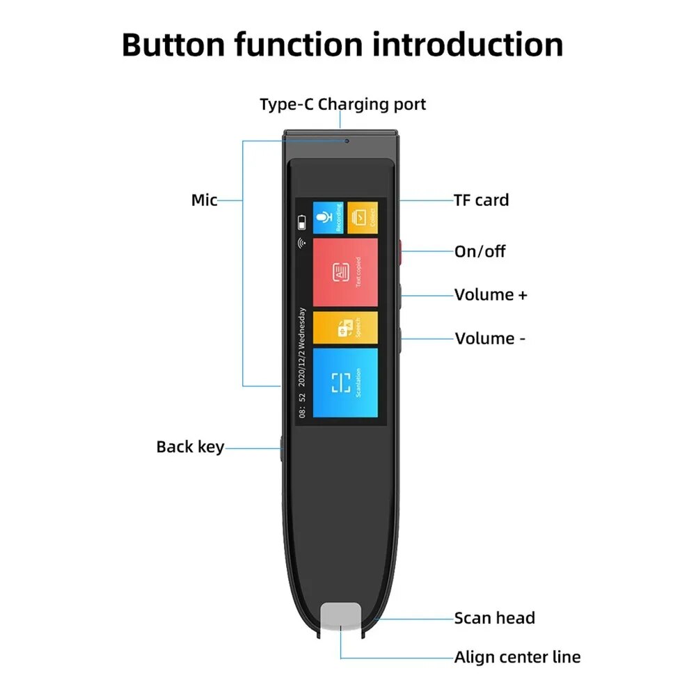 Montions Portable Smart 112 Language Translator Pen Multifunction Offline Translation Real Time Language Translator Reading Pen