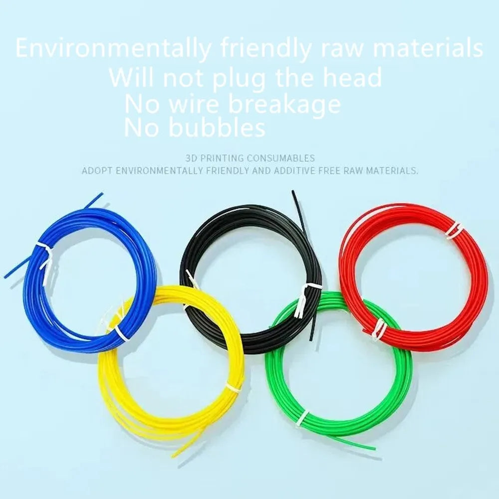 9M/25M/50M/100M PLA PCL 3D Printing Pen Consumables Colored Odorless Safety Plastic Filament Diameter 1.75mm For 3D Printing Pen