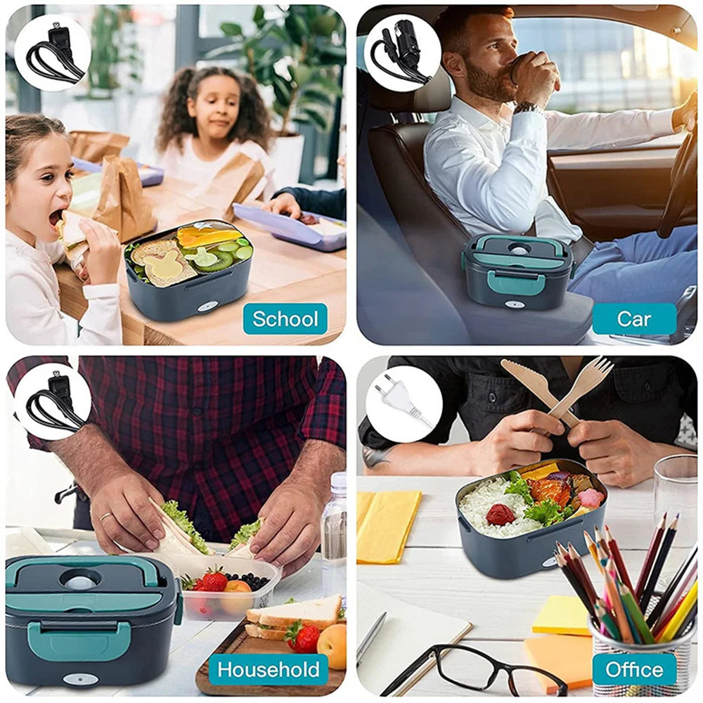 Portable Electric Lunch Box Usb Rechargeable Lunchbox 220 V Stainless Steel 2l Car Food Warmer Heat 12v 24v 220v Truck Linch