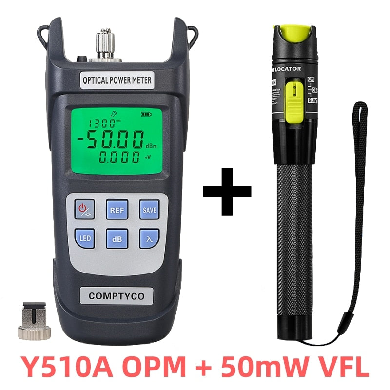 AUA-Y510A Optical Power Meter(OPM -50 ~+26dBm)&Visual Fault Locator(50/1/10/20/30mw VFL) FTTH Fiber Tester Tool Kit (Optional)