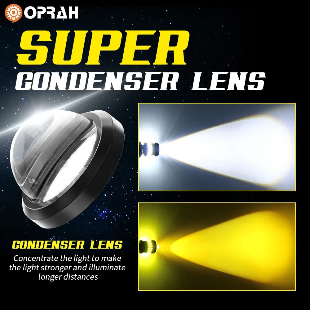 LED Motorcycle Headlight Bulbs H4 H6 BA20D 60SMD 3030&3570 CSP Projector Lens High/Low Beam Motorbike Headlamp White Yellow 12V