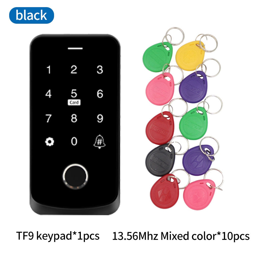 NFC Bluetooth Tuya App RFID IC M1 Access Control Keypad IP65 Waterproof Biometric Fingerprint Touch Screen Access Controller