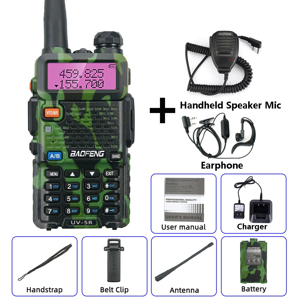 BaoFeng UV 5R Walkie-Talkie Dualband Long Range Two Way Radio For Hunting Portable FM cb Radio Stations Transceiver Wireless Set