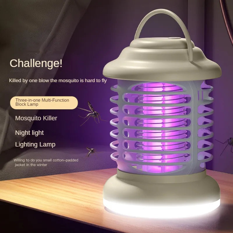 USB Charging Portable Outdoor Camping Night Light, Purple Light Mosquito Trap, Silent Electric Shock Mosquito Killer