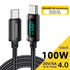 Essager USB Type C To USB C Cable 100W/5A PD Fast Charging Charger Wire Cord For Macbook Xiaomi Samsung Type-C USBC Cable  2M