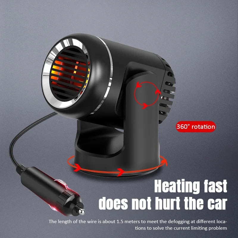 Car Portable Electric Fan Heater Room Warmer Electric Air Heater Powerful Warm Blower Fast Heater Fan Stove Radiator 360° Rotate