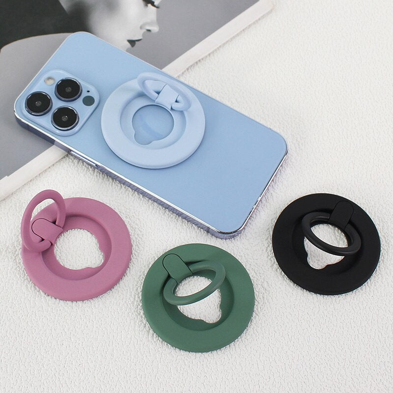 Cell Phone Ring Holder for IPhone12 13 Pro Max Mini Magnet Phone Stand Removable Cell Phone Grip Kickstand for Ipad Tablet Mount