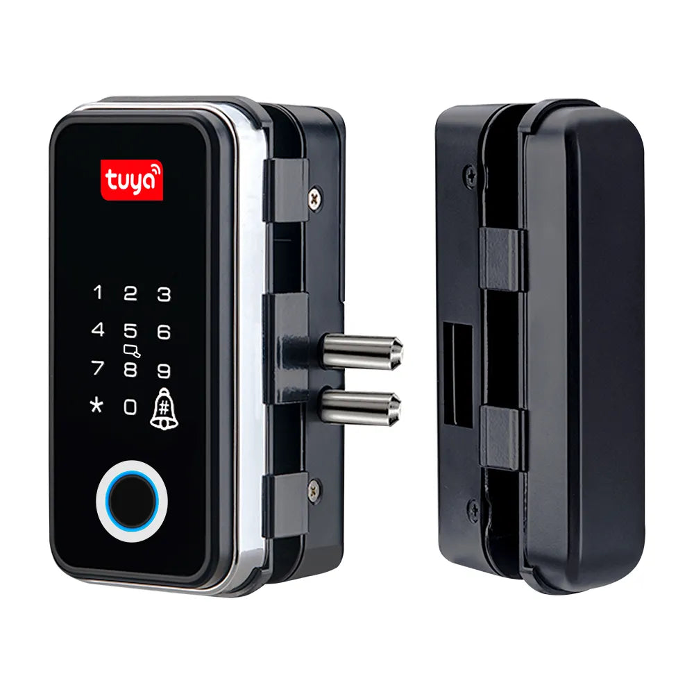 Tuya Smart Door Lock for Frameless Glass Door cerraduras inteligente para puertas Fingerprint Lock with Remote Control Gateway