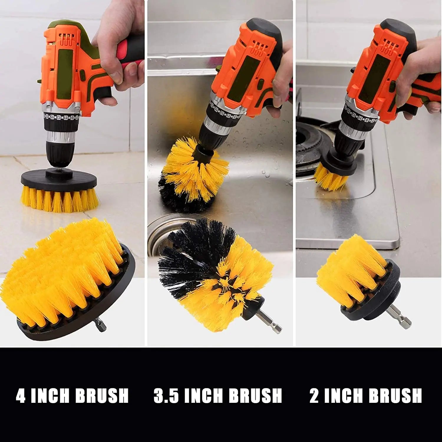 Drill Brush All Purpose Cleaner Scrubbing Brushes for Bathroom Surface Grout Tile Tub Shower Kitchen Auto Care Cleaning Tools
