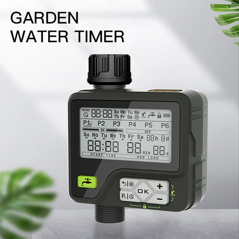 Eshico Garden Tools Irrigation System Adjustable Convenient Install Waterproof Design Large LCD Display Digital Watering Timer