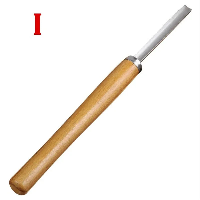 Lathe Chisel Wood Turning Tool High Speed Steel with Wooden Handle Woodworking Tools 8 PCS HSS Blade Lathe Set