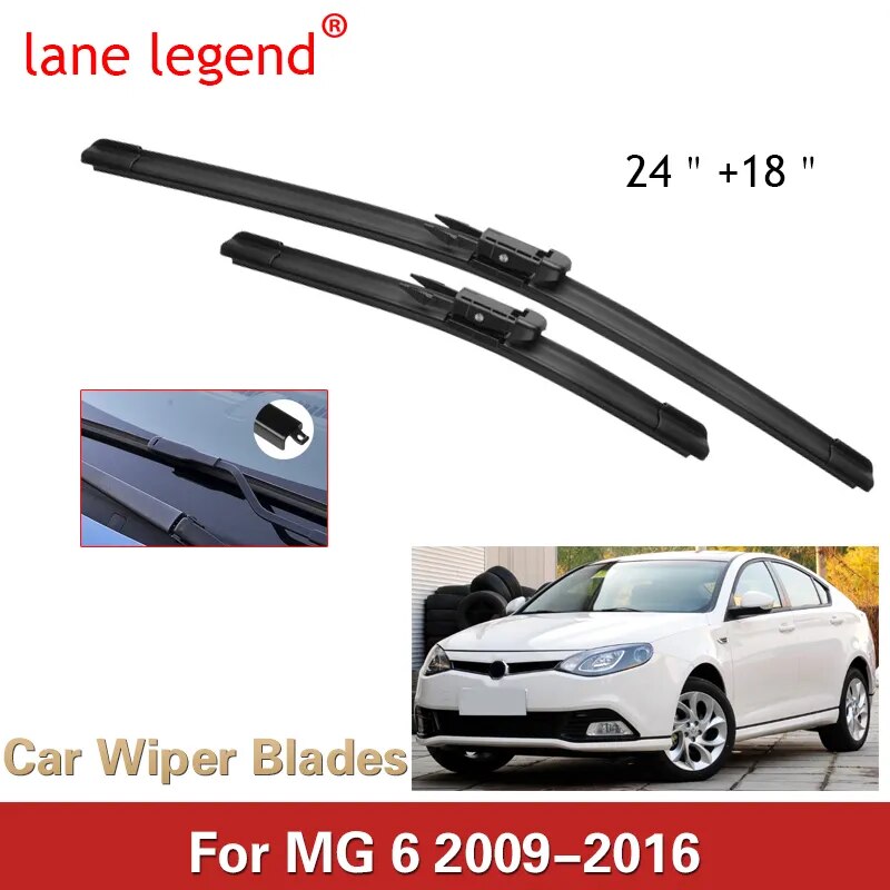 Front Wiper Blades For MG 6 MG6 2009-2016 Windshield Windscreen Window 24"+18" 2009 2010 2011 2012 2013 2014 2015 2016