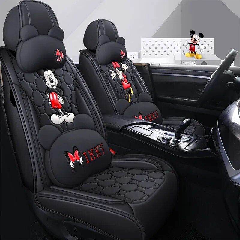 Mickey Mouse full package full leather four seasons universal Disney car seat cover fundas para asientos de auto car cushion