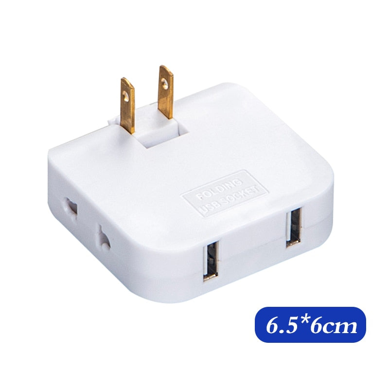 EU Extension Plug Electrical Adapter 3 In 1 Adaptor 180 Degree Rotation Adjustable For Mobile Phone Charging Converter Socket