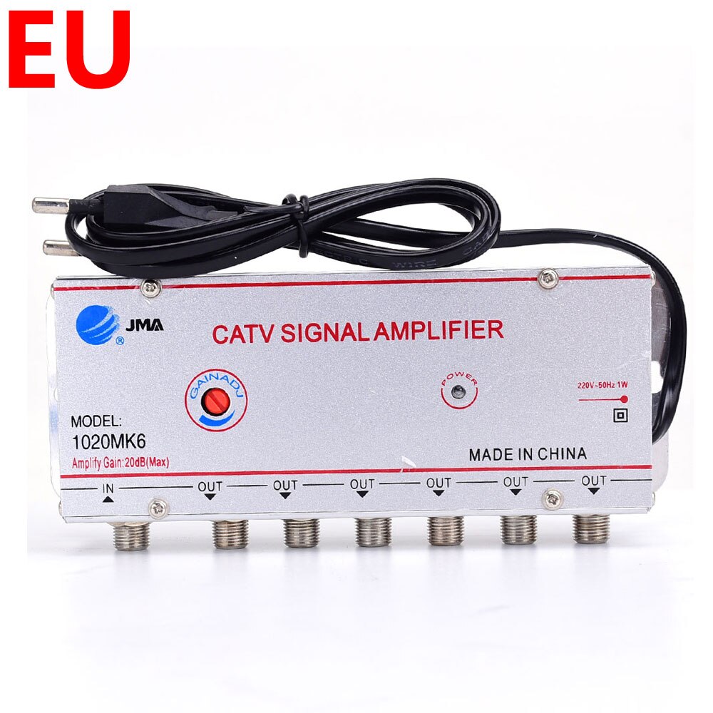 Cable TV Splitter Amplifier 20dB Digital TV Antenna Signal Booster Home Tv Equipments 45Mhz to 860MHz EU Plug 220V