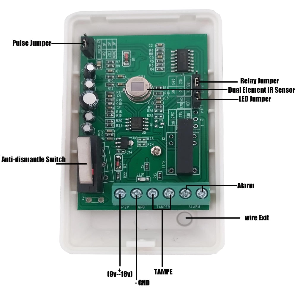 Sgooway 1-8 pieces Wired PIR sensor infared detector wired motion sensor alarm system