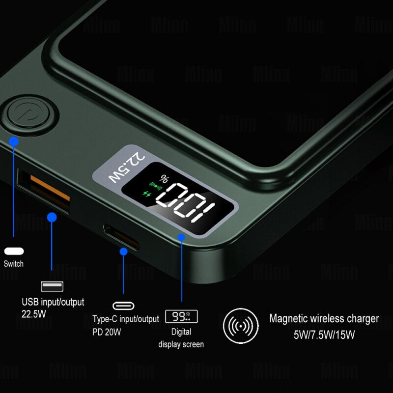 Portable Power Bank 10000mAh Powerbank for Magsafe Wireless Charger PD20W Fast Charging Batterie Externe Power Banks For iPhone